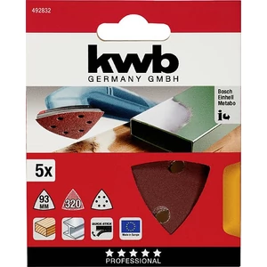 KWB tépőzáras delta csiszolólap 93 mm  G320 5 db