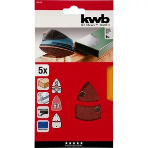 KWB tépőzáras delta csiszolólap 100x62, 93mm G60 5 db