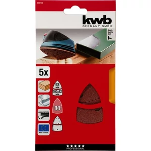 KWB tépőzáras delta csiszolólap 100x62, 93mm G80 5 db