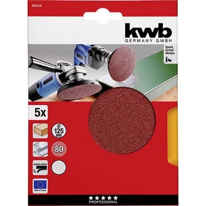 KWB tépőzáras papír csiszolókorong  5 db  125 mm  G80