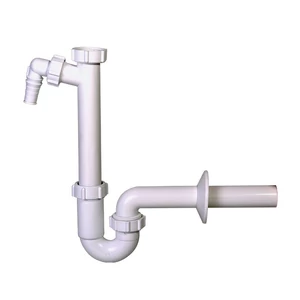 Styron csőszifon leeresztőszelep nélkül, mosógép csatlakozóval, 32-mm