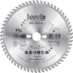 KWB Profi körfűrészlap 250x30x2,2mm TCT fogak:60 wolfram-karbid