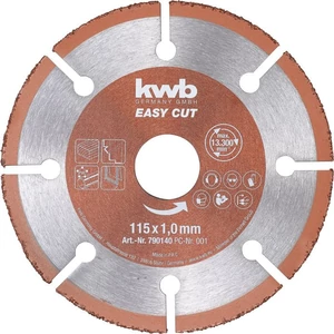 KWB Profi univerzális extra vékony szegmentált wolfram-karbid vágókorong 115 x 22,23 x 1,0 mm