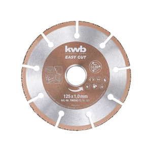 KWB Profi univerzális extra vékony szegmentált wolfram-karbid vágókorong 125 x 22,23 x 1,0 mm