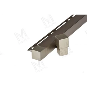 Aluminium Q négyzet sarokelem 8mm profilhoz eloxált titán/pezsgő