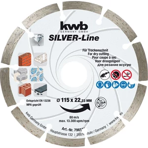 KWB szegmentált gyémánt vágótárcsa 115x22,23x7,0x2,5 mm