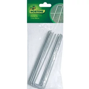 Nortene Fixsol U alakú leszúrható fém rögzítő tüske 17x3,5cm 10db/csomag