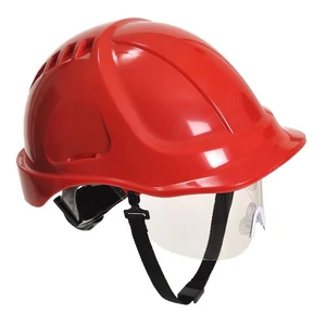 Portwest Endurance Visor Helmet munkavédelmi sisak védőüveggel piros