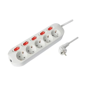 Technik Professional Elosztó 5 utas 1,5m kábel 1,5mm2 rézkábel+5 kapcsoló 16A