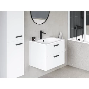 Ravak SD 600 Chrome II fürdőszobai szekrény fehér, fekete fogantyúval 152mm