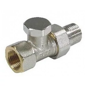 Oventrop E típusú visszatérő raditátorszelep, Combi E, PN10, DN15, 1/2", egyenes, krómozott