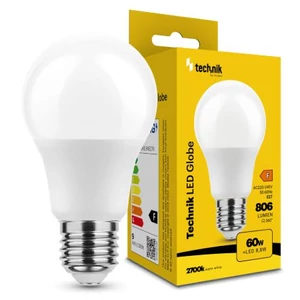 Technik LED Izzó Globe A60 8,8W E27 360° 2700K (806 lumen) ERP