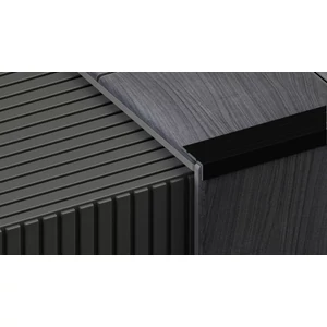 Profilplast öntapadós lépcsőélvédő, 24,5x10mm, eloxált matt fekete 2,7fm