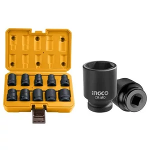 INGCO Gépi dugókulcs készlet 10 részes 1/2" 10-24mm CrMo