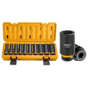 INGCO Gépi hosszú dugókulcs készlet 10 részes 1/2" 10-24mm CrMo