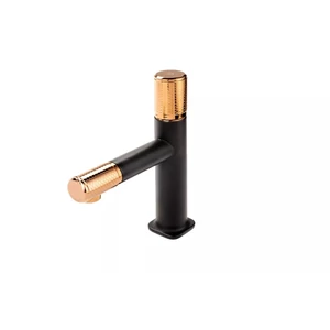 FDESIGN ARDESIA álló mosdócsaptelep click-clack leeresztővel, rosegold/fekete