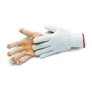 Schuller Cottonstar Grip pamutkesztyű, pettyes tenyérrész M/8