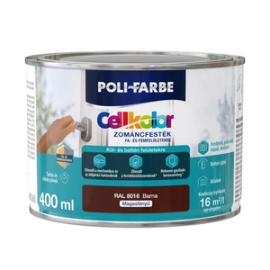 Poli-Farbe Cellkolor mf. zománcfesték RAL 8016 barna 0,4L