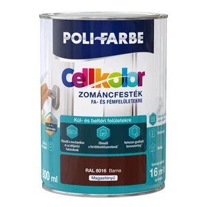 Poli-Farbe Cellkolor mf. zománcfesték RAL 8016 barna 0,8L