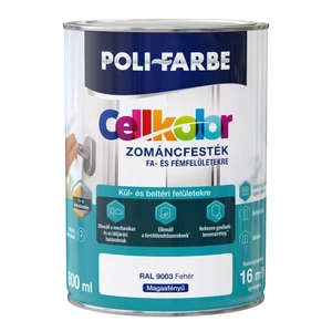 Poli-Farbe Cellkolor mf. zománcfesték RAL 9003 fehér 0,8L