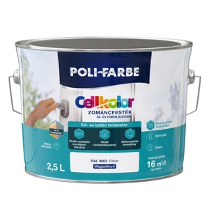 Poli-Farbe Cellkolor mf. zománcfesték RAL 9003 fehér 2,5L