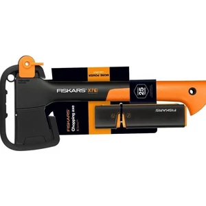 Fiskars X7 kemping fejsze+Xsharp fejsze- és késélező