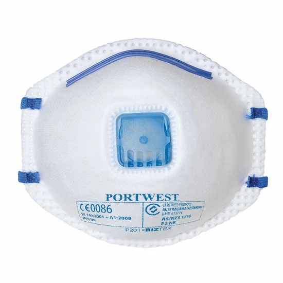 Portwest FFP2 Szelepes maszk P201 fehér