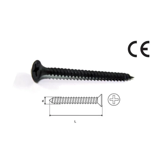 Stalco Gipszkarton csavar foszfátozott fémmenetes 3,5x35mm 200db/csomag