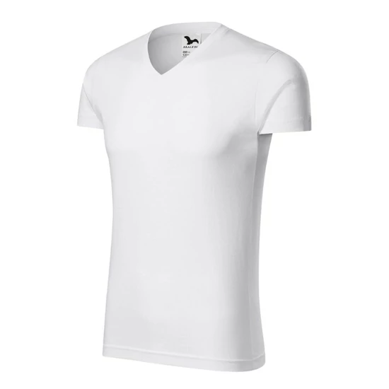 Malfini Slim Fit V-neck férfi póló fehér S