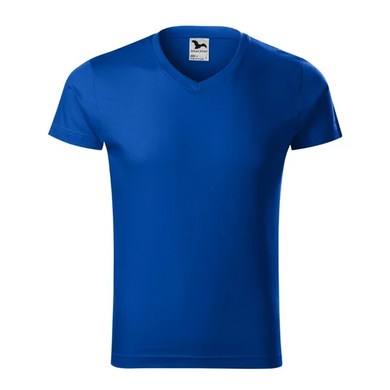 Malfini Slim Fit V-neck férfi póló királykék 2XL