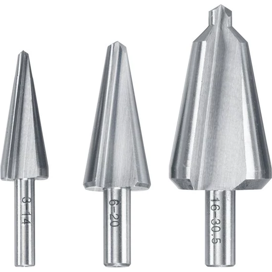KWB fokozatmentes kúpfúró klt. 3 db acéllemez, színesfém, PVC 3-14 mm 6-20 mm 16-30,5 mm