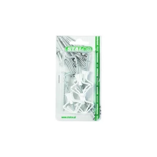 Stalcos szárnyas tipli gipszkartonhoz mennyezeti kampóval 4db/csomag d10mm horog: d3,5x62mm