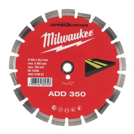 Milwaukee gyémánt vágótárcsa ADD 350mm