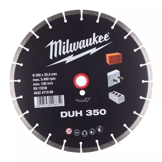Milwaukee Gyémánt vágótárcsa DUH 350mm