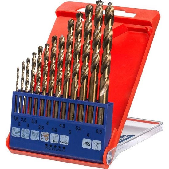 KWB Profi hengeres fúrószár klt. 13db 1,5-6,5 mm + 3,3 , 4,2 mm 5% kobalt tartalmú