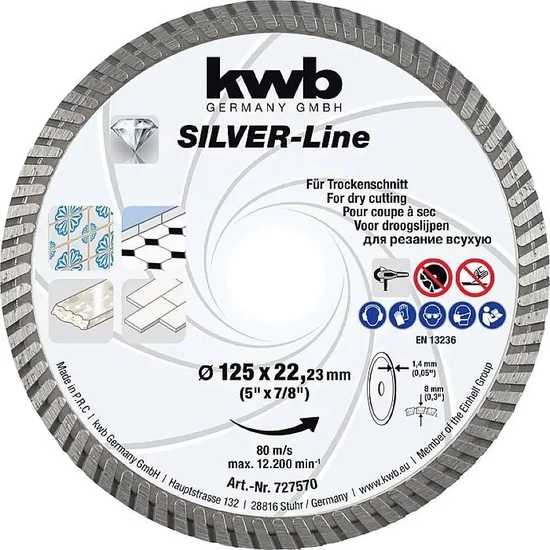 KWB Profi gyémánt vágókorong turbo, extra vékony 125x22,23x1,4mm