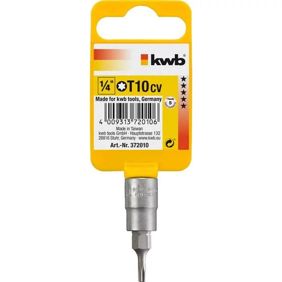 KWB Torx T10 bit-dugófej 1/4" CrV