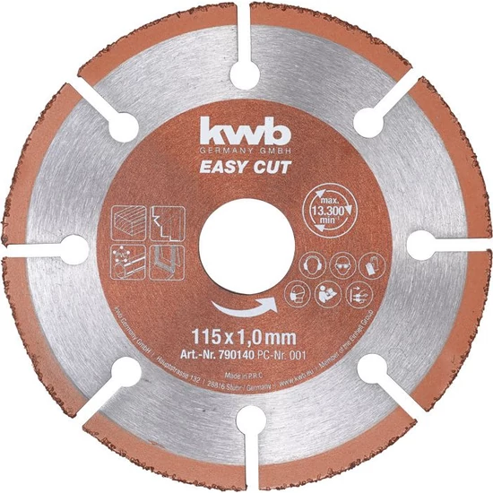 KWB Profi univerzális extra vékony szegmentált wolfram-karbid vágókorong 115 x 22,23 x 1,0 mm