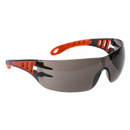Portwest Teck Look védőszemüveg Smoke PS12 fekete-narancssárga