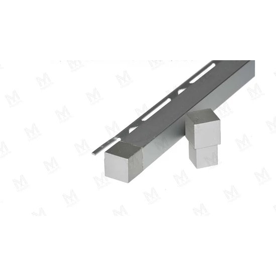 Aluminium Q négyzet sarokelem 12mm profilhoz eloxált ezüst