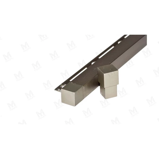 Aluminium Q négyzet sarokelem 12mm profilhoz eloxált titán/pezsgő