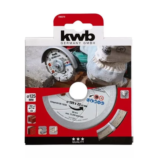 KWB szegmentált gyémánt vágótárcsa 125x22,23x7,0x2,5mm