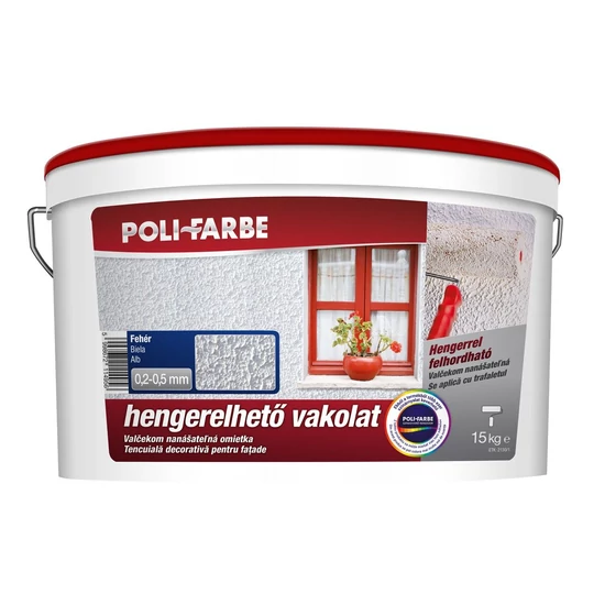Poli-Farbe hengerelhető vakolat 0,2-0,5mm fehér 15kg
