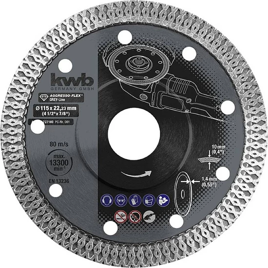 KWB Profi gyémánt vágókorong extra vékony 115x22,23x10,0x1,2mm