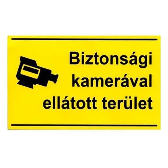 Tábla műanyag A4 "Biztonsági kamerával ellátott terület"