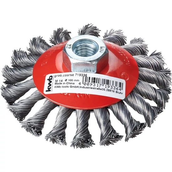 KWB Profi M14-es kúpos kerékkefe M14  0,5x100mm 18 csomó