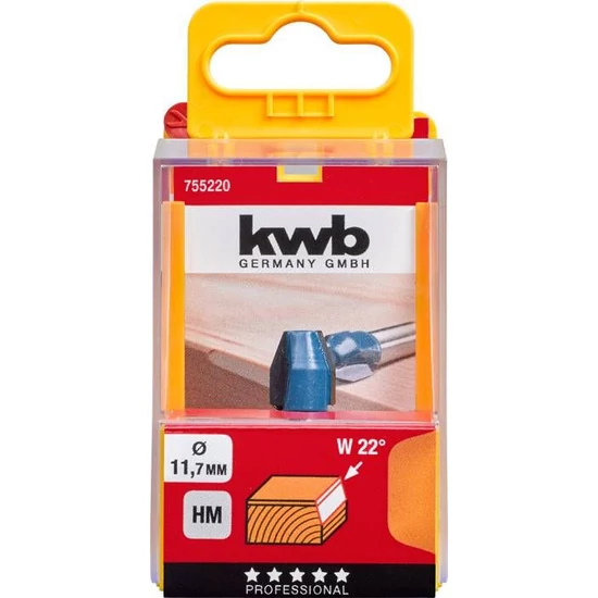 KWB Profi TCT kúpos trimmelő "FOZ" felsőmaró kés 8x11,7 W=22°