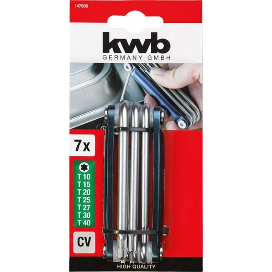 KWB Profi összecsukható torx imbuszkulcs készlet 7db-os