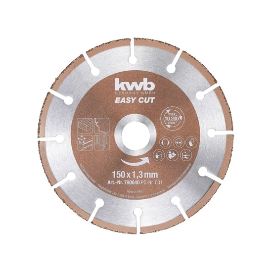 KWB Profi univerzális extra vékony szegmentált wolfram-karbid vágókorong 150x22,23x1,3mm