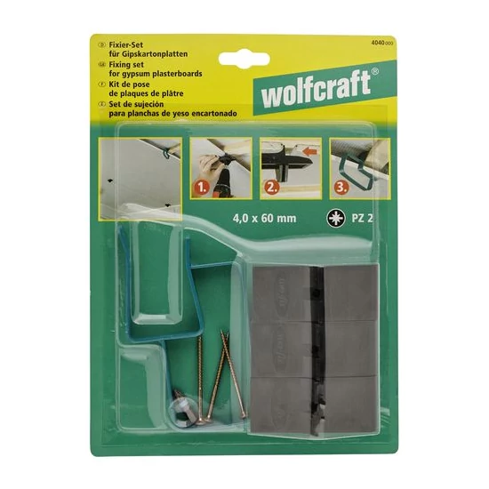 Wolfcraft Rögzítő készlet gipszkartonhoz
